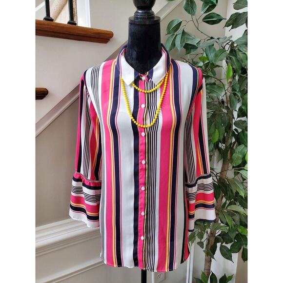 Est. 1946 Women Multicolor Polyester Collared Long Sleeve Button Down Shirt 20W - Picture 12 of 12